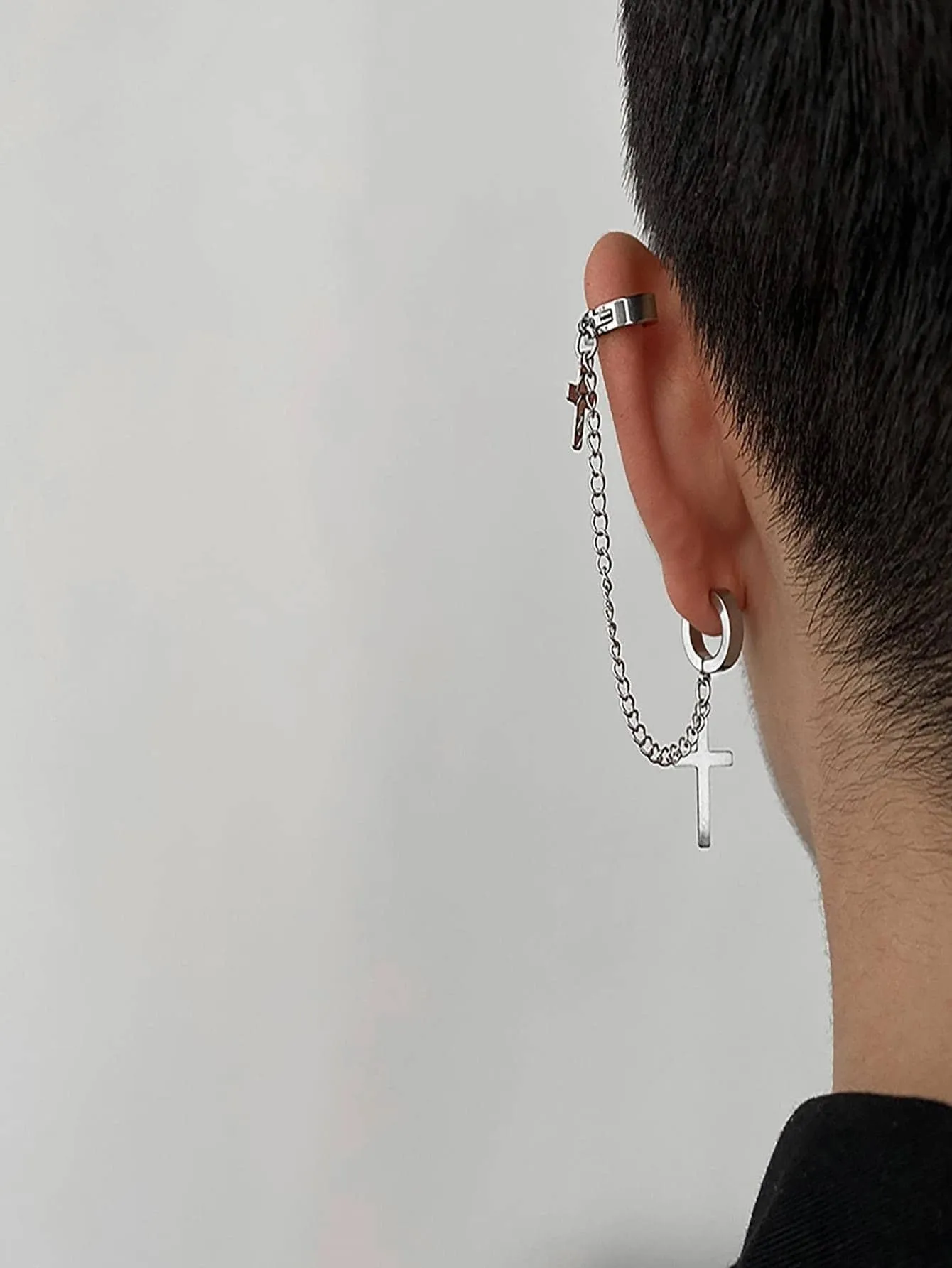 14303 1b-035 Ear Cuff cruzado 1 Pza