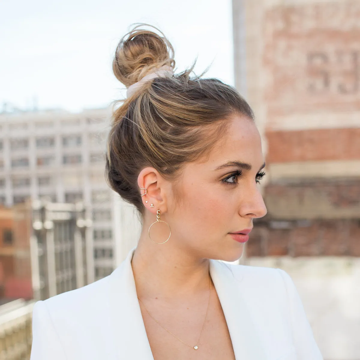 14k Gold X Crossover Ear Cuff