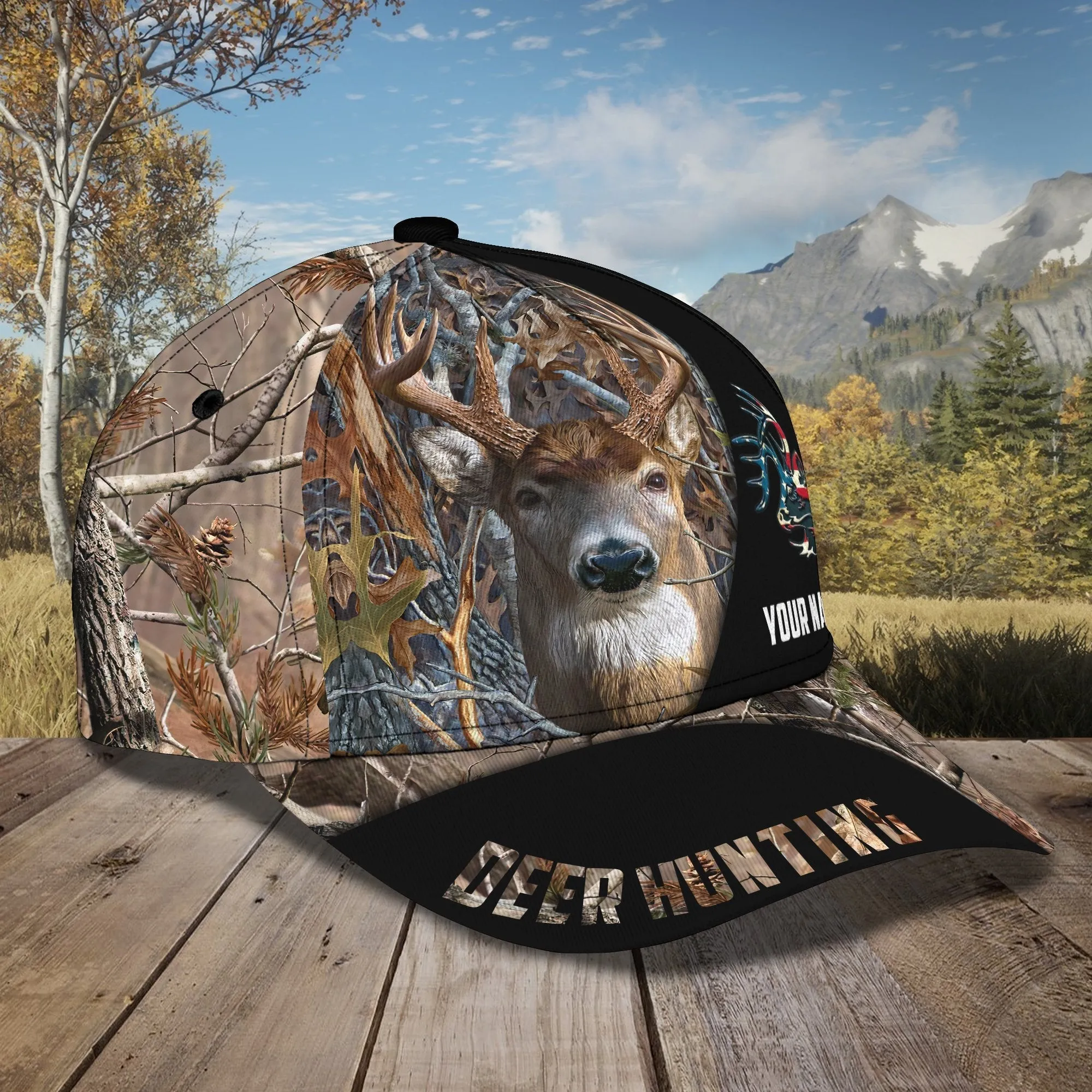 3D Classic Cap American Deer Hunting Personalized Name Cap Namashops