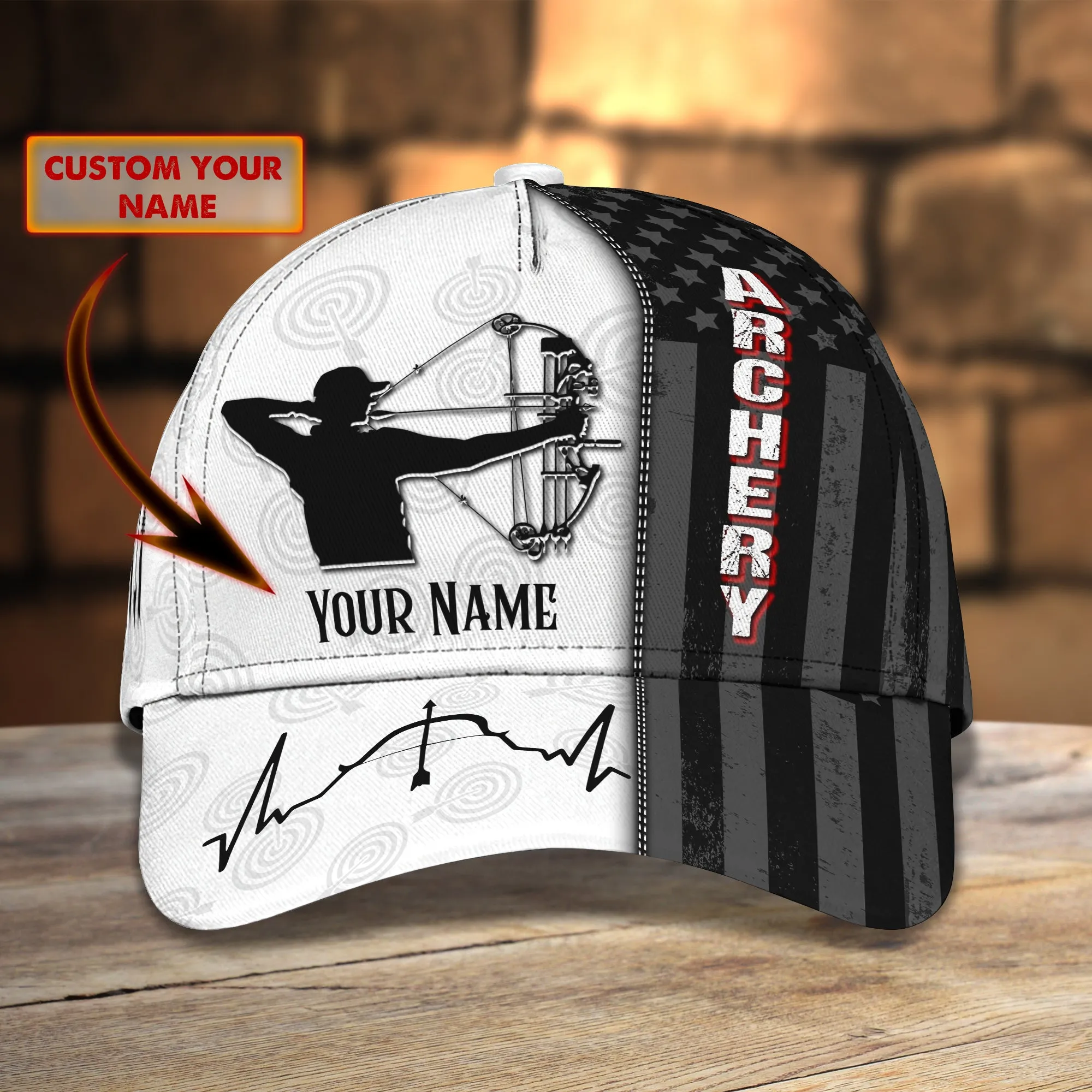 3D Classic Cap Archery Personalized Name Cap Namashops