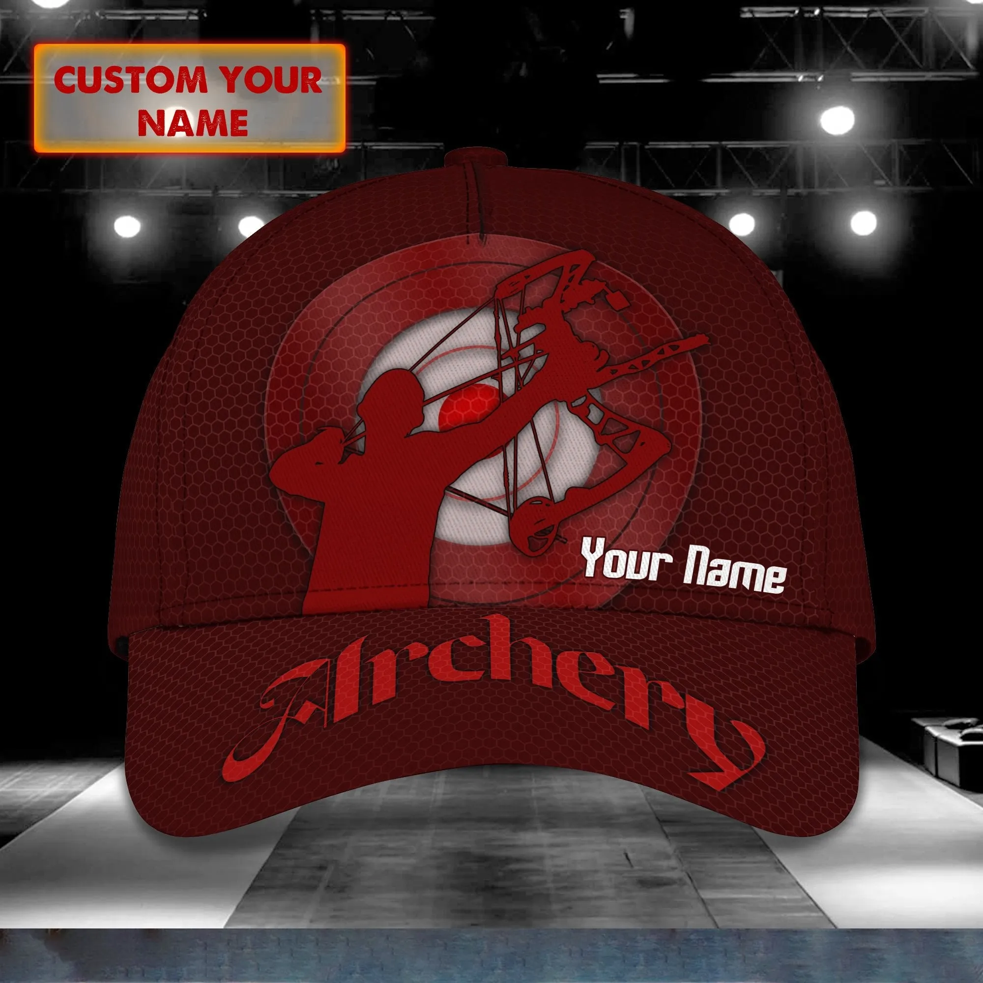 3D Classic Cap Archery Red Personalized Name Cap 45 Namashops