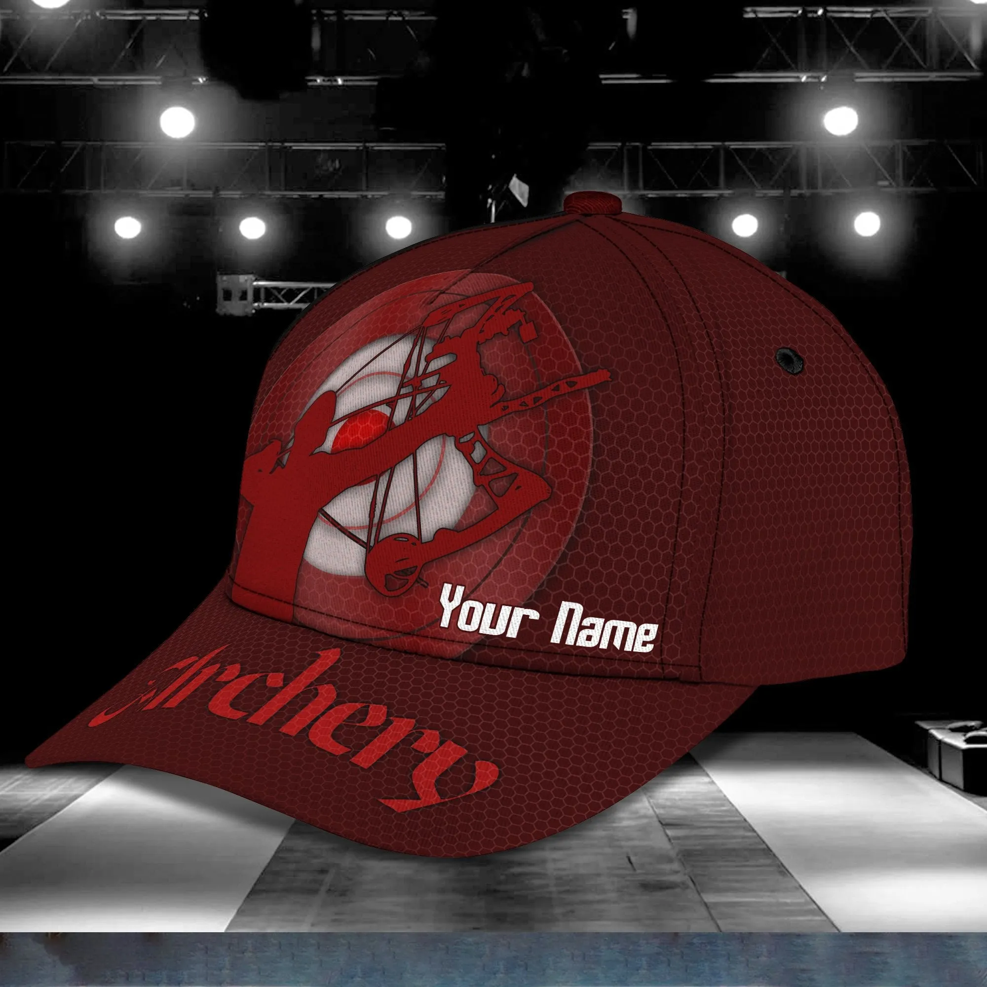3D Classic Cap Archery Red Personalized Name Cap 45 Namashops
