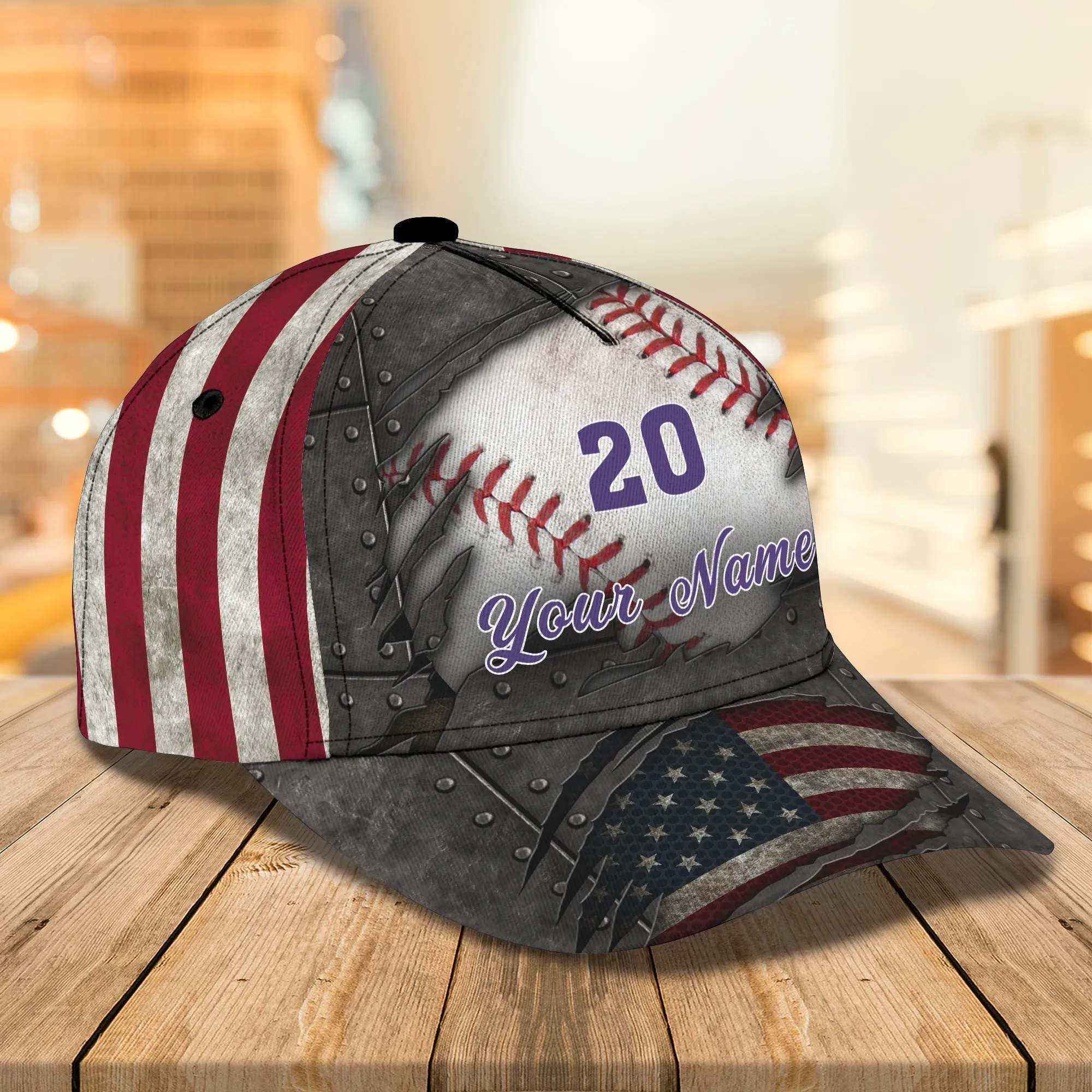 3D Classic Cap Baseball 22 Personalized Name Cap Namashops