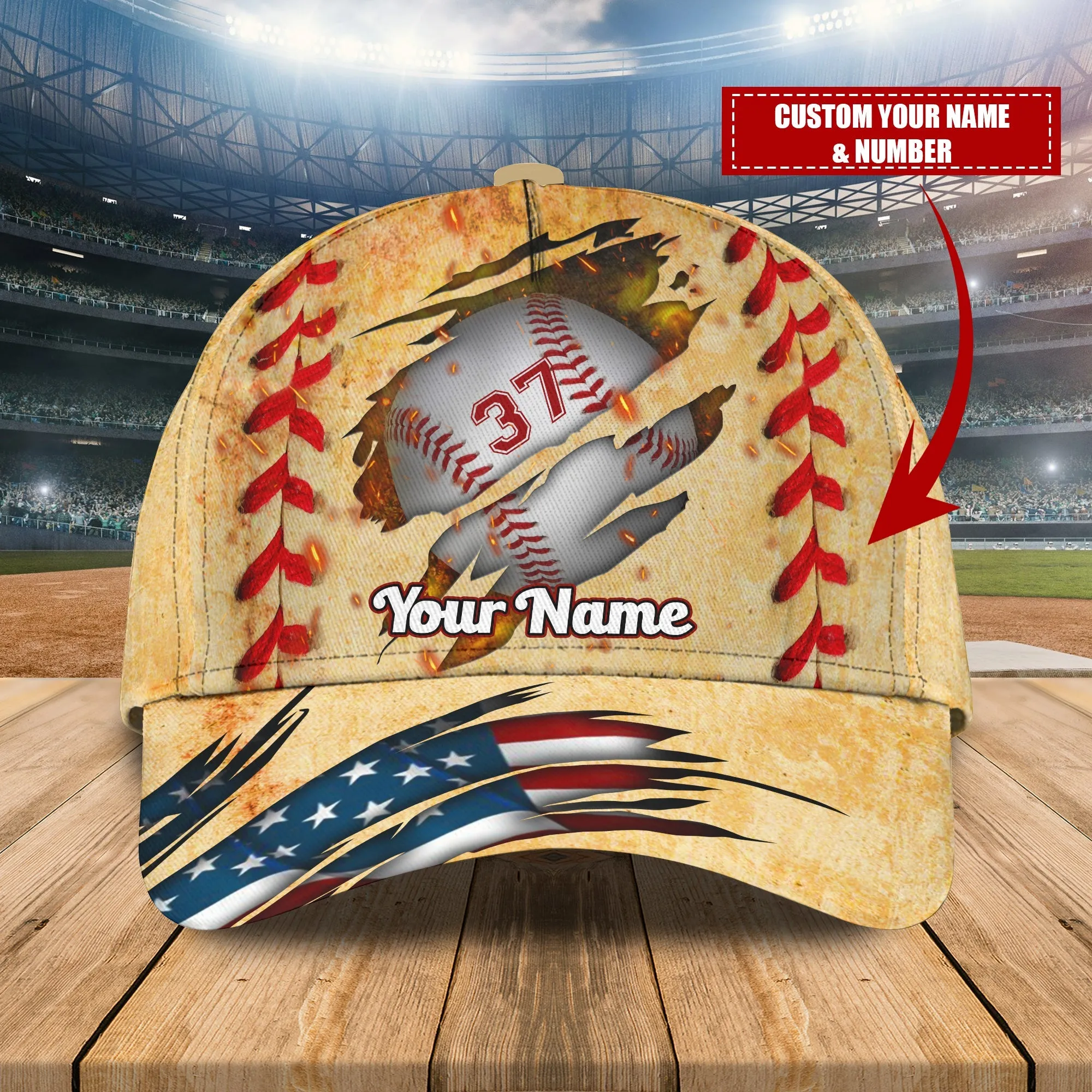 3D Classic Cap Baseball Personalized Name Cap 4 Namashops