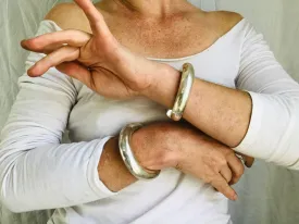 Chunky Sterling Silver SINGLE Bangle from the Karen Hill Tribe of Thailand
