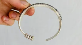 Fine Silver Bangle from the Karen Hill Tribe. Stamped