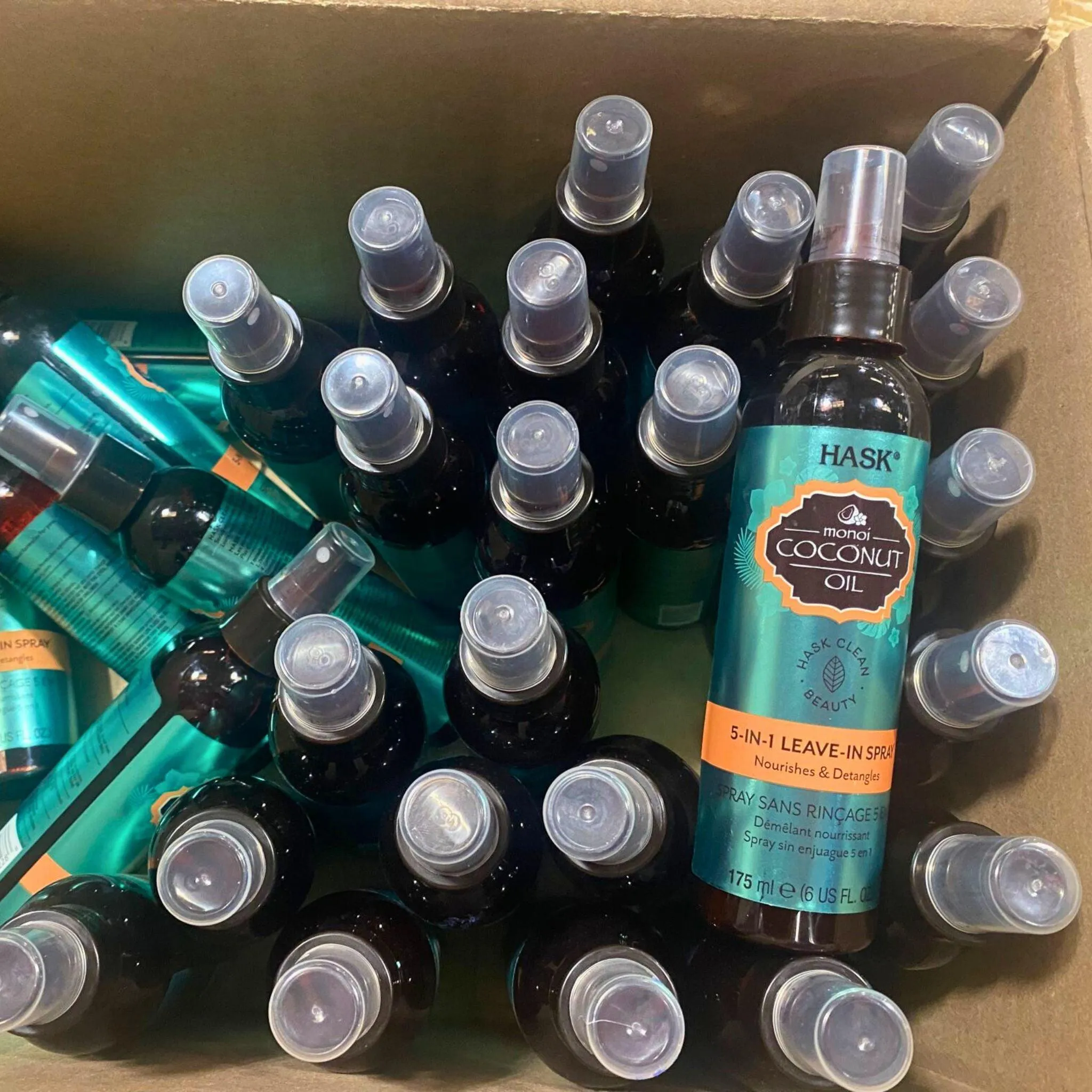 Hask Monoi Coconut Oil Hask Clean Beauty 5-IN-1 Leave-In Spray Nourishes & Detangles 6OZ (30 Pcs Lot)