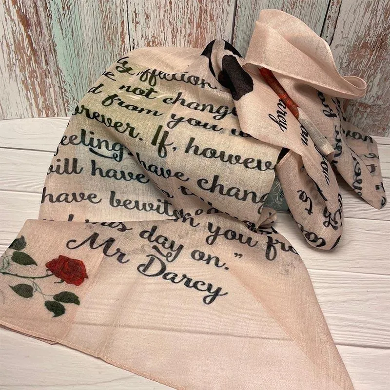 Mr Darcy Scarf - Voile Love Letter Design