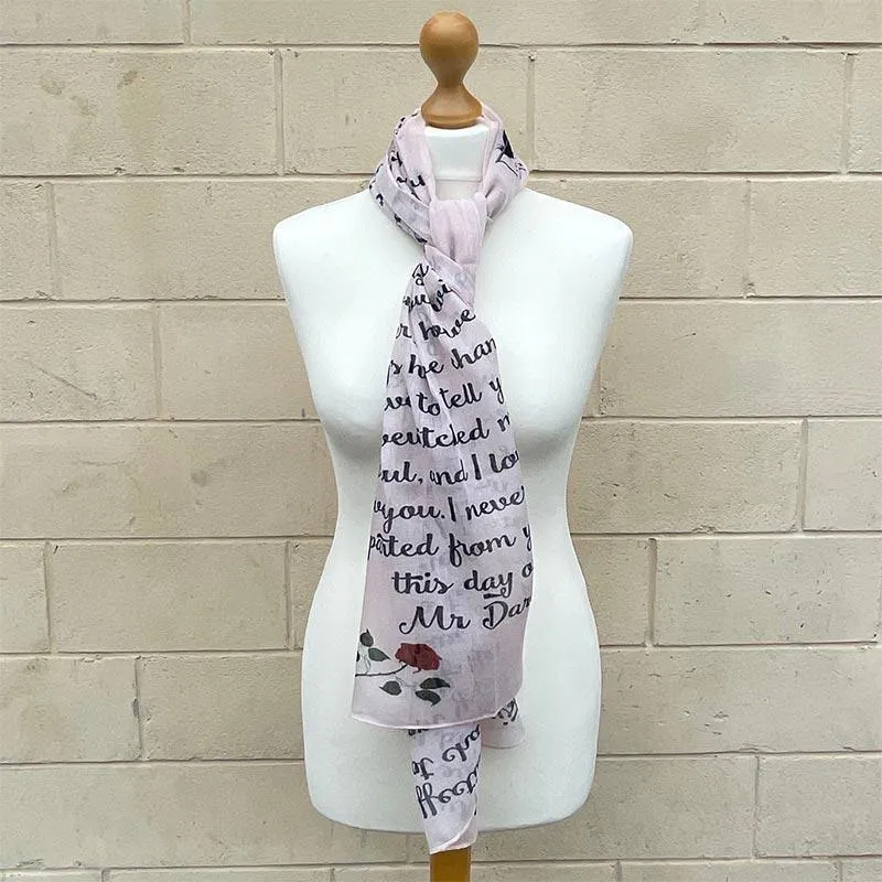 Mr Darcy Scarf - Voile Love Letter Design