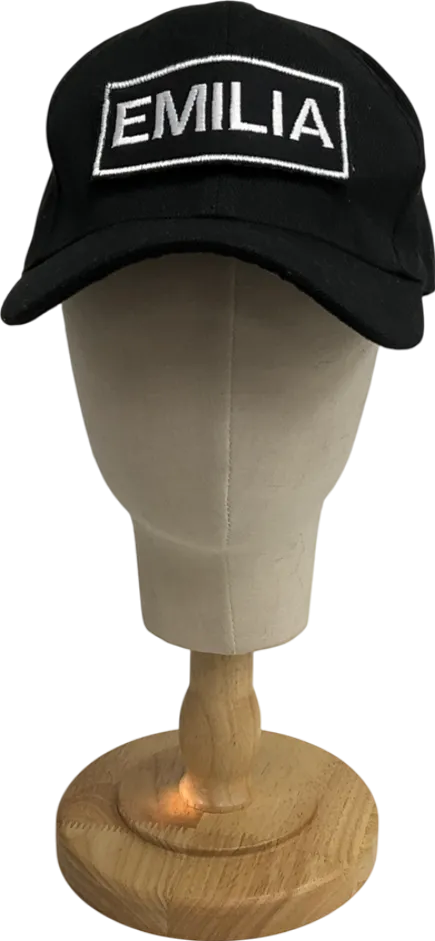 Poan Black Emilia Embroidered Baseball Cap One Size