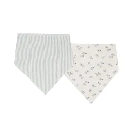 Rylee   Cru Scarf Bib Set - Blue Ditsy, Micro Stripe