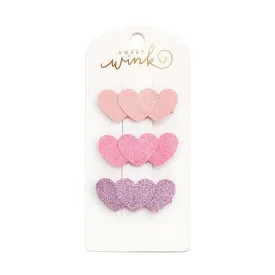 Triple Heart Hair Clips - Set of 3 by Sweet Wink